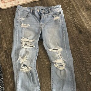 Distressed Light Blue Jeans